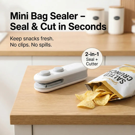 2-in-1 Mini Bag Sealer & Cutter – USB Type-C Rechargeable