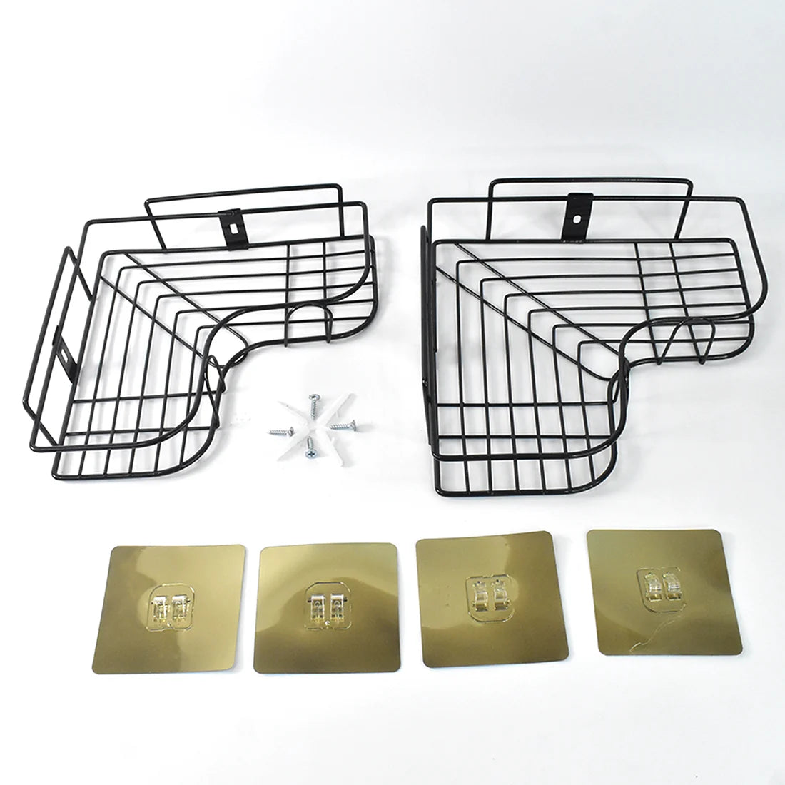 2-Piece No-Drill Bathroom Corner Shelf – Rustproof Shower Organizer