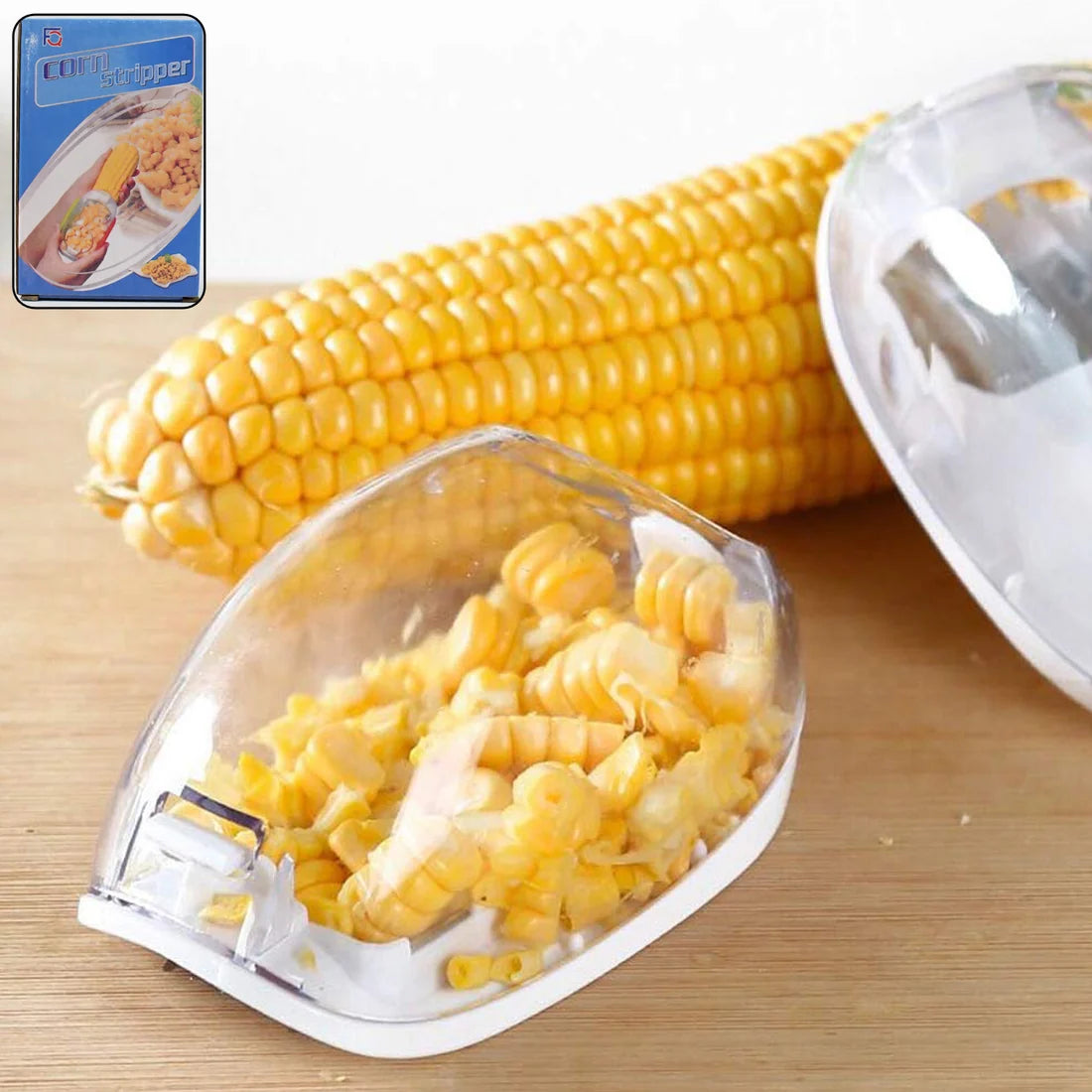 Magic Corn Remover with Steel Blades – Easy Corn Kernel Stripper