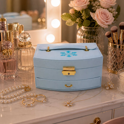 Premium Multi-Layer Jewelry Organizer Box with Mirror