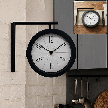 Double-Sided Vintage Station Wall Clock