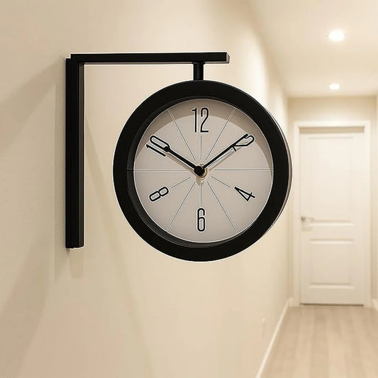 Double-Sided Vintage Station Wall Clock