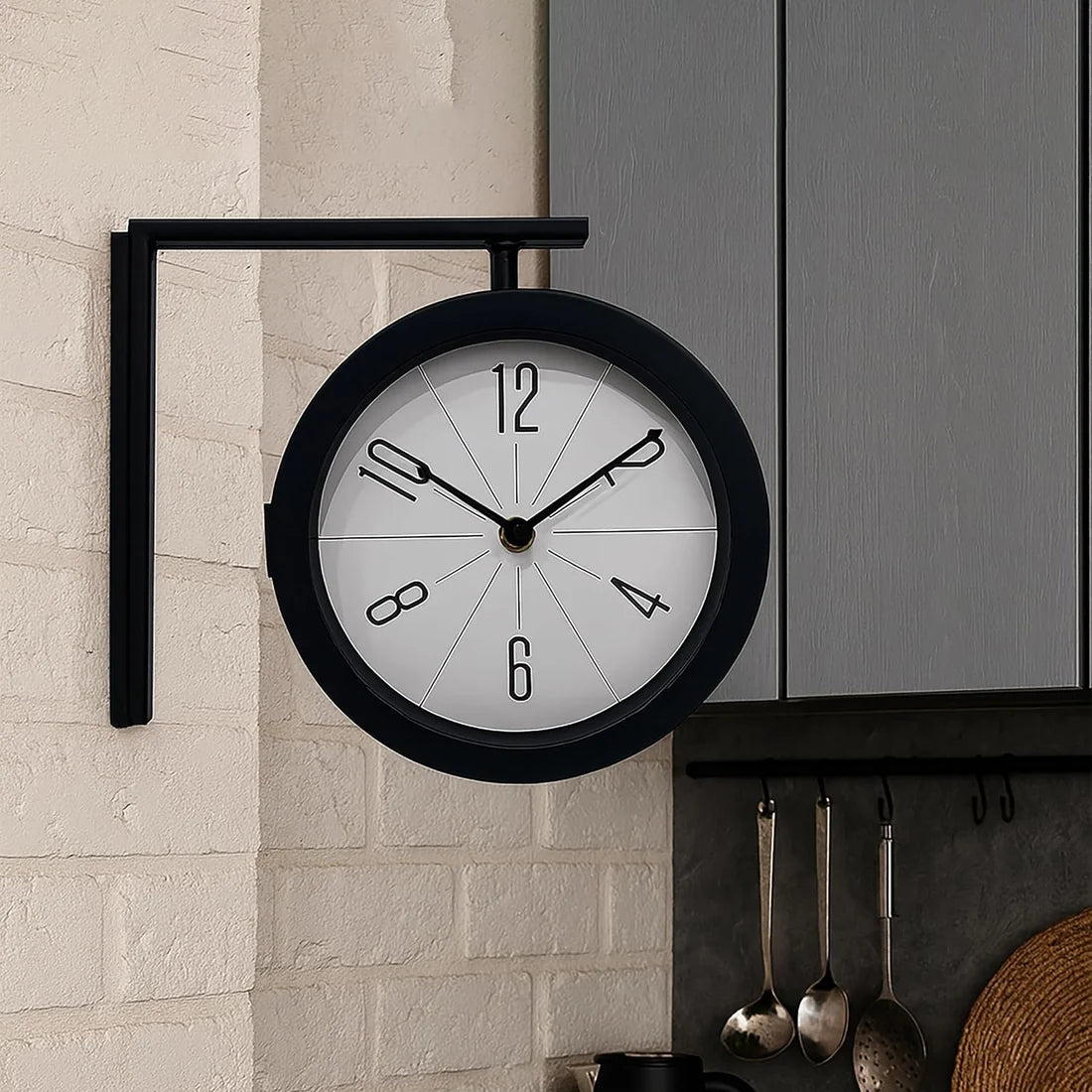 Double-Sided Vintage Station Wall Clock