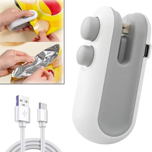 2-in-1 Mini Bag Sealer & Cutter – USB Type-C Rechargeable