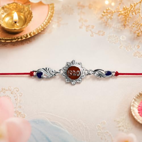 Floral Bro Rakhi Combo with Turtle Pooja Thali
