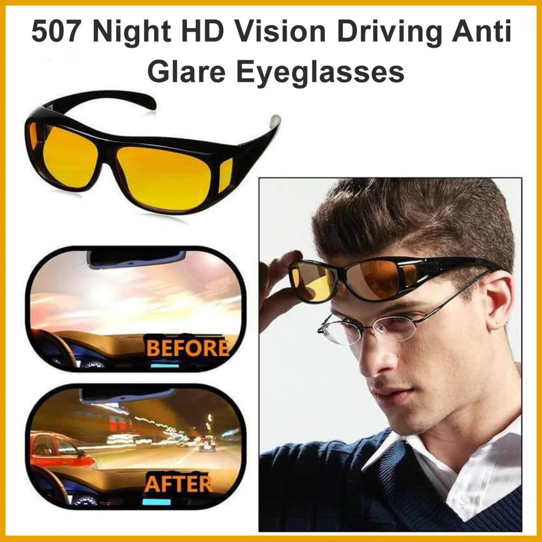 HD Night Driving Anti-Glare Glasses