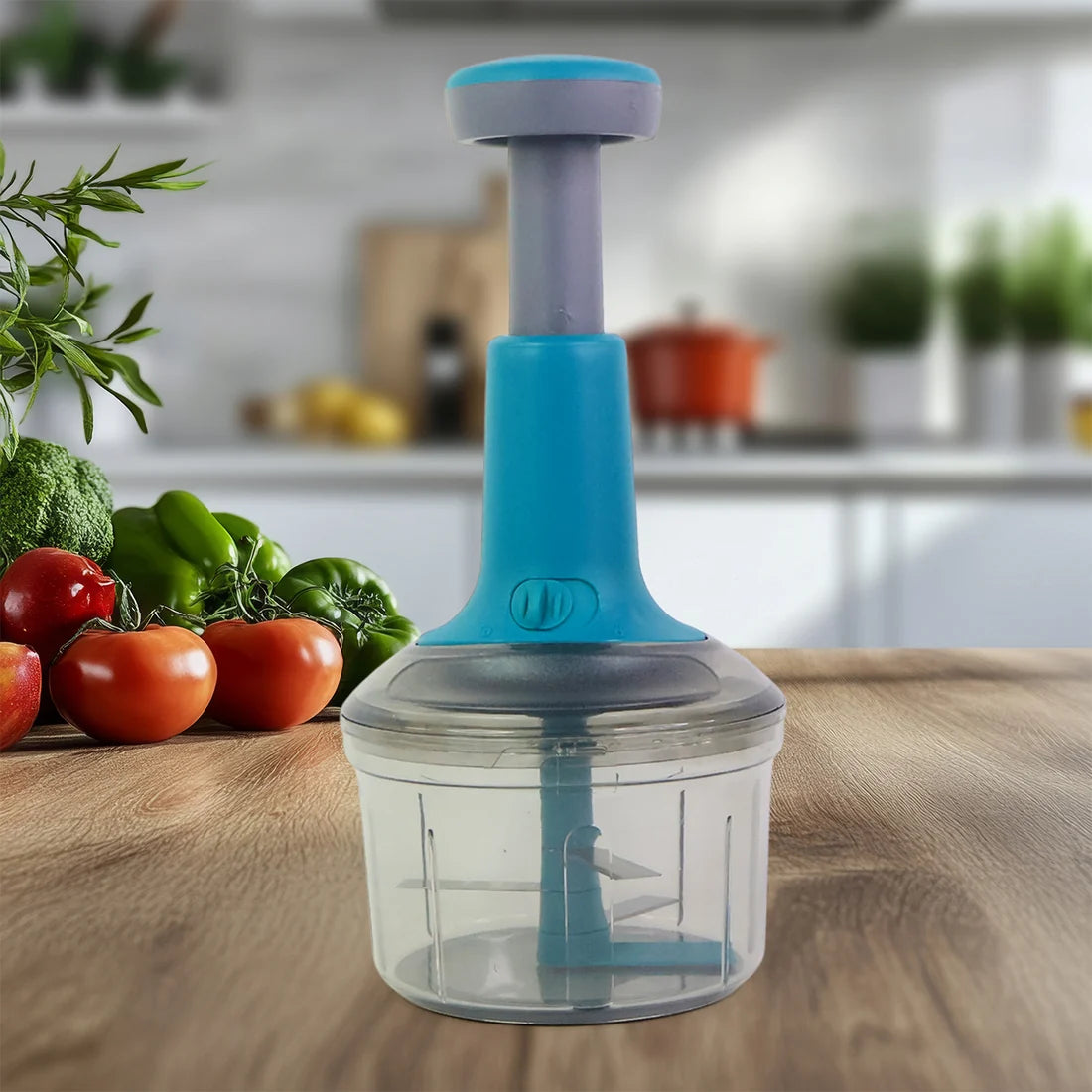 Multifunctional Stainless Steel Blade Vegetable Chopper with Push Button