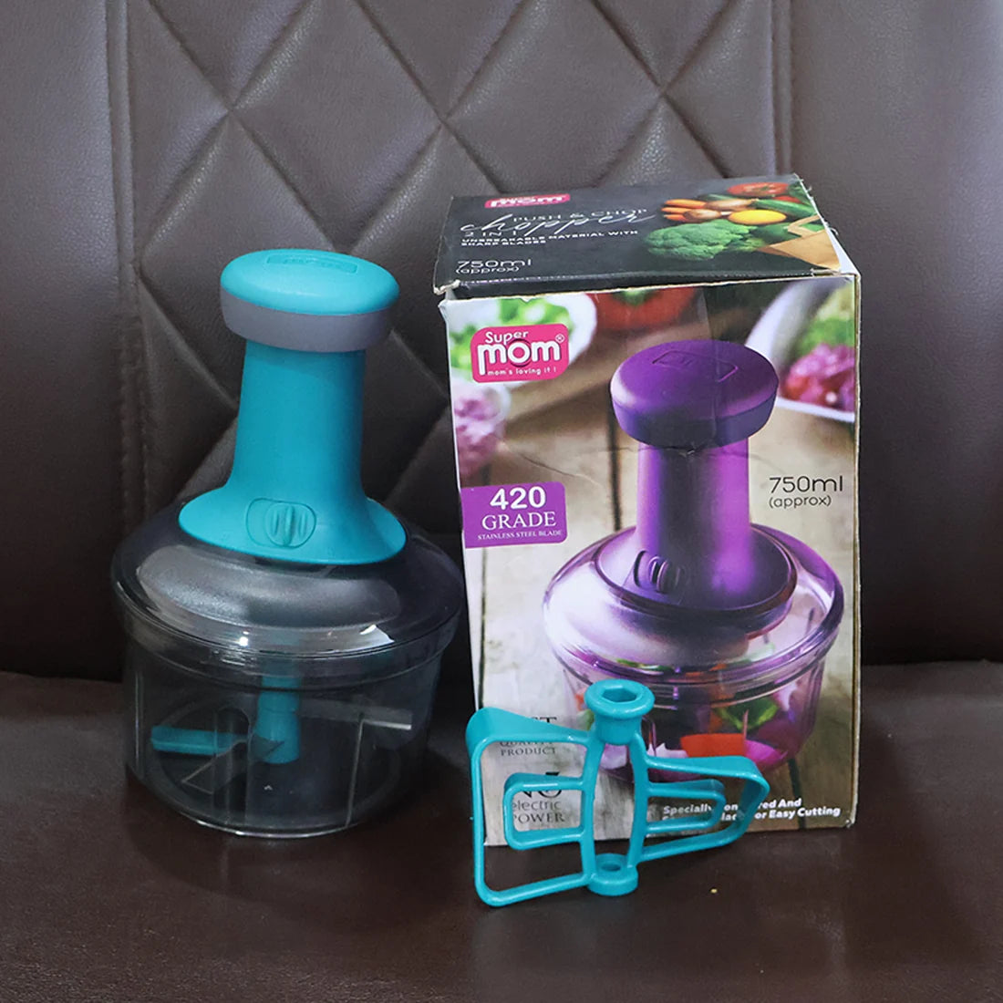 Multifunctional Stainless Steel Blade Vegetable Chopper with Push Button